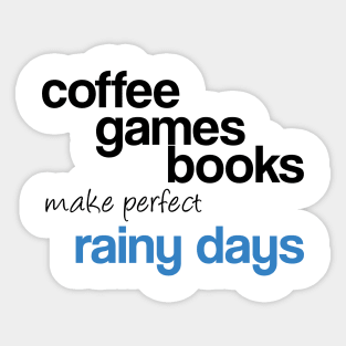 Coffee games books (White) Sticker